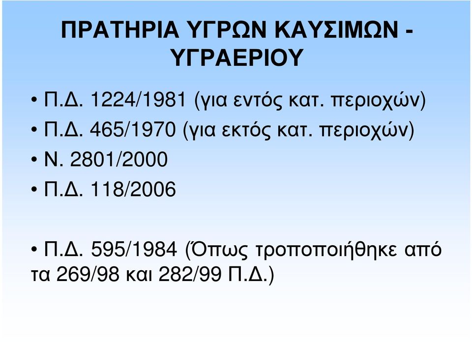 . 465/1970 (για εκτός κατ. περιοχών) Ν.