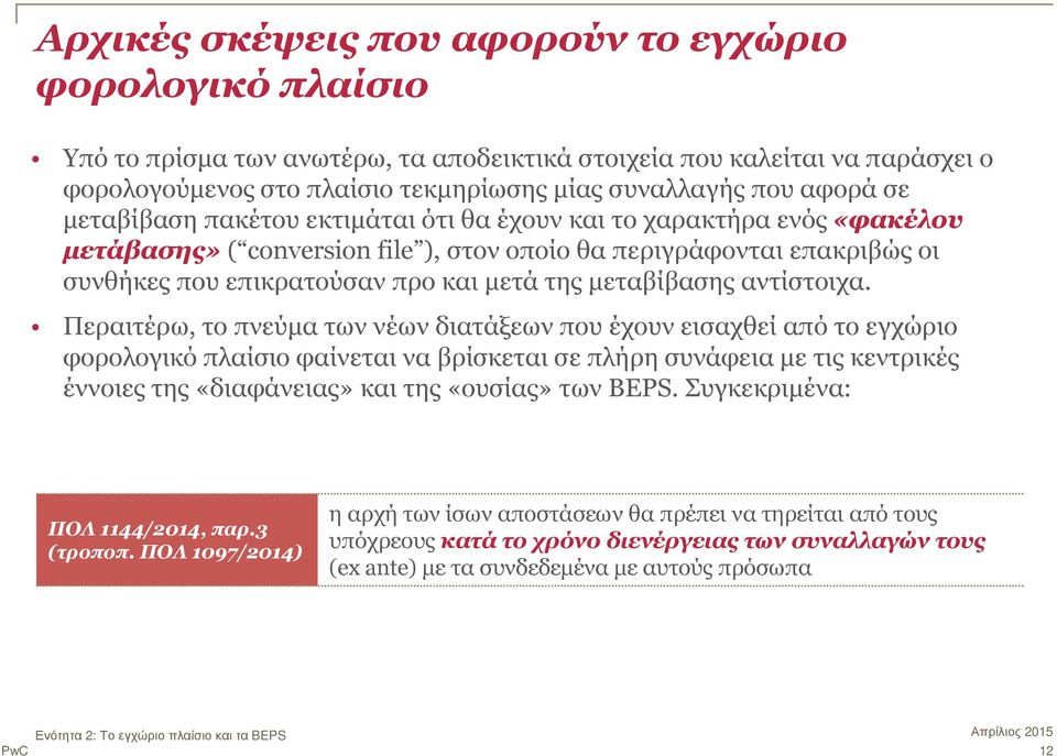 µεταβίβασης αντίστοιχα.