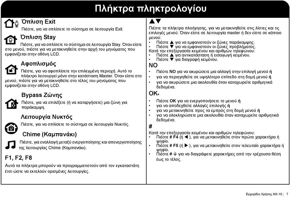 Αυτό το πλήκτρο λειτουργεί μόνο στην κατάσταση Master. Όταν είστε στο μενού, πιέστε για να μετακινηθείτε στο τέλος του μηνύματος που εμφανίζεται στην οθόνη LCD.