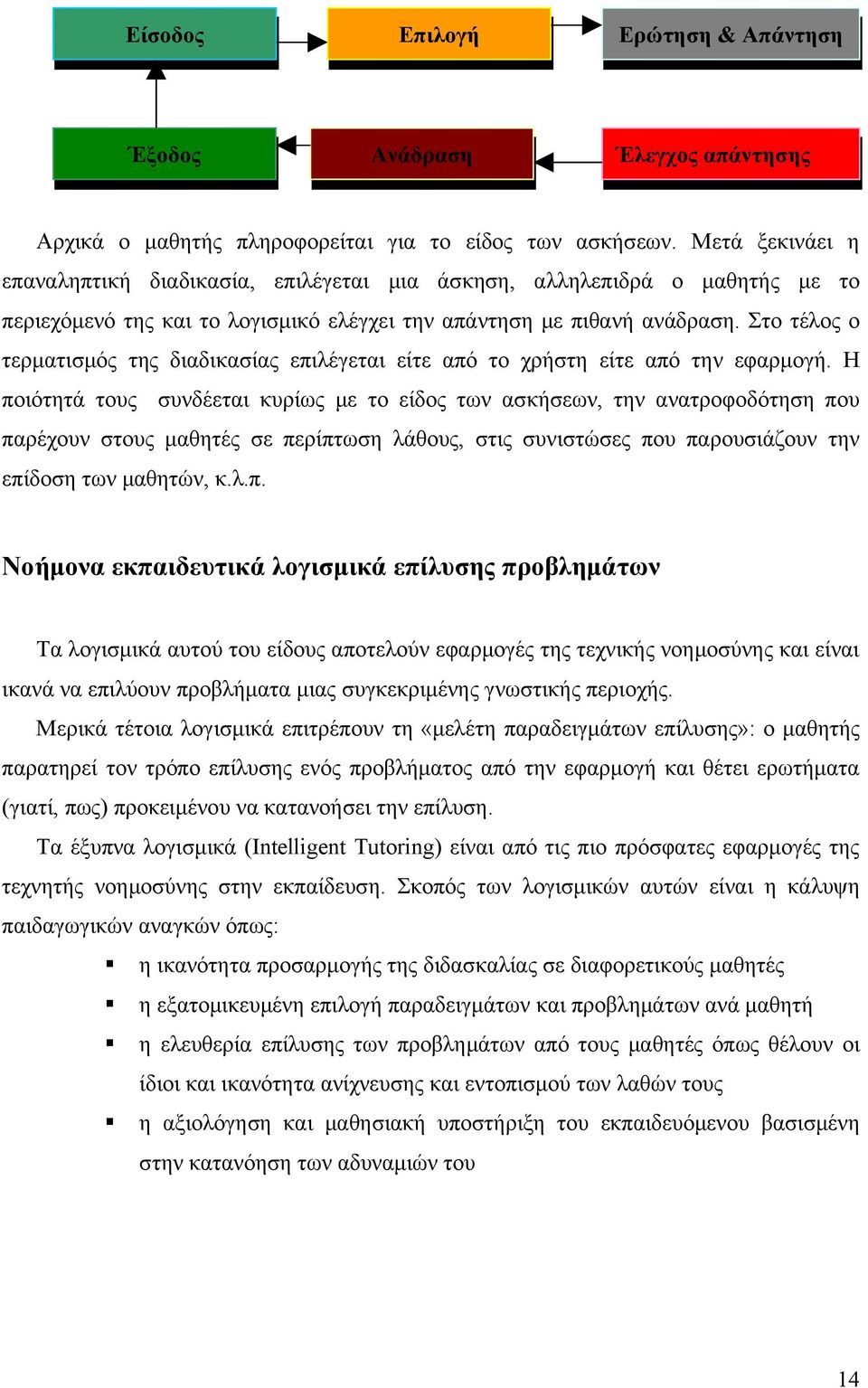 Στο τέλος ο τερματισμός της διαδικασίας επιλέγεται είτε από το χρήστη είτε από την εφαρμογή.