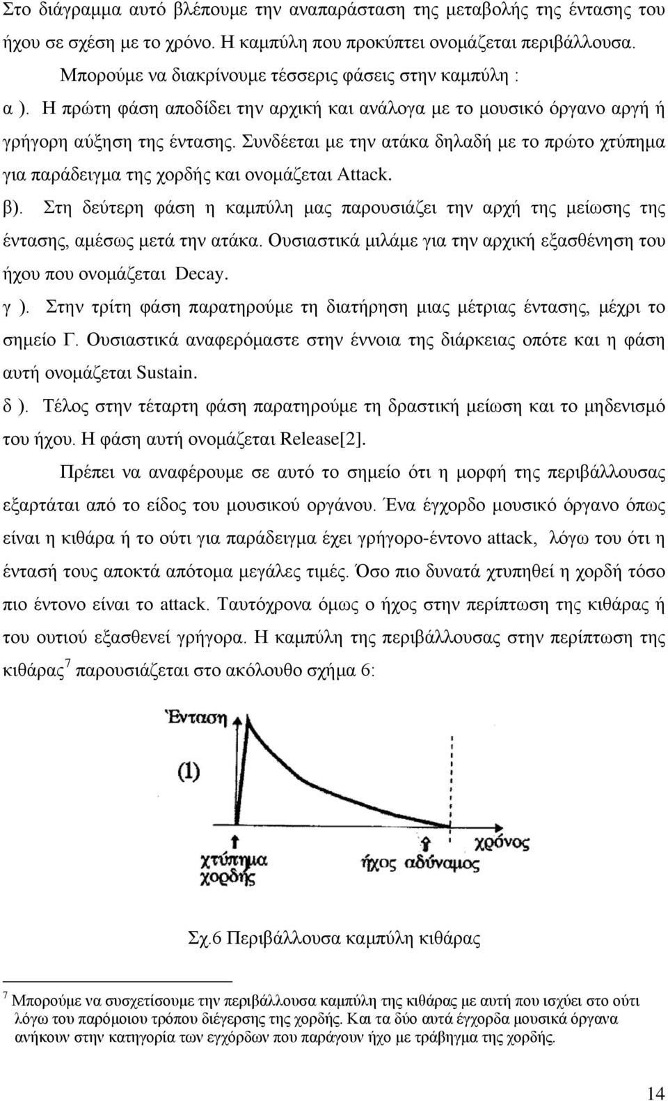 Συνδέεται με την ατάκα δηλαδή με το πρώτο χτύπημα για παράδειγμα της χορδής και ονομάζεται Attack. β).