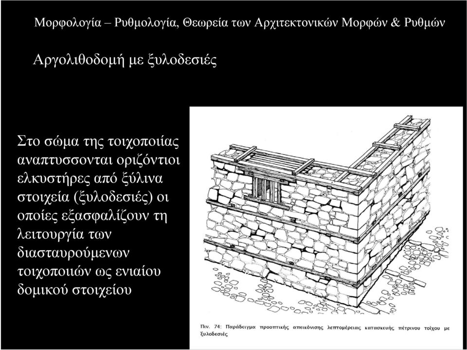 (ξυλοδεσιές) οι οποίες εξασφαλίζουν τη λειτουργία των