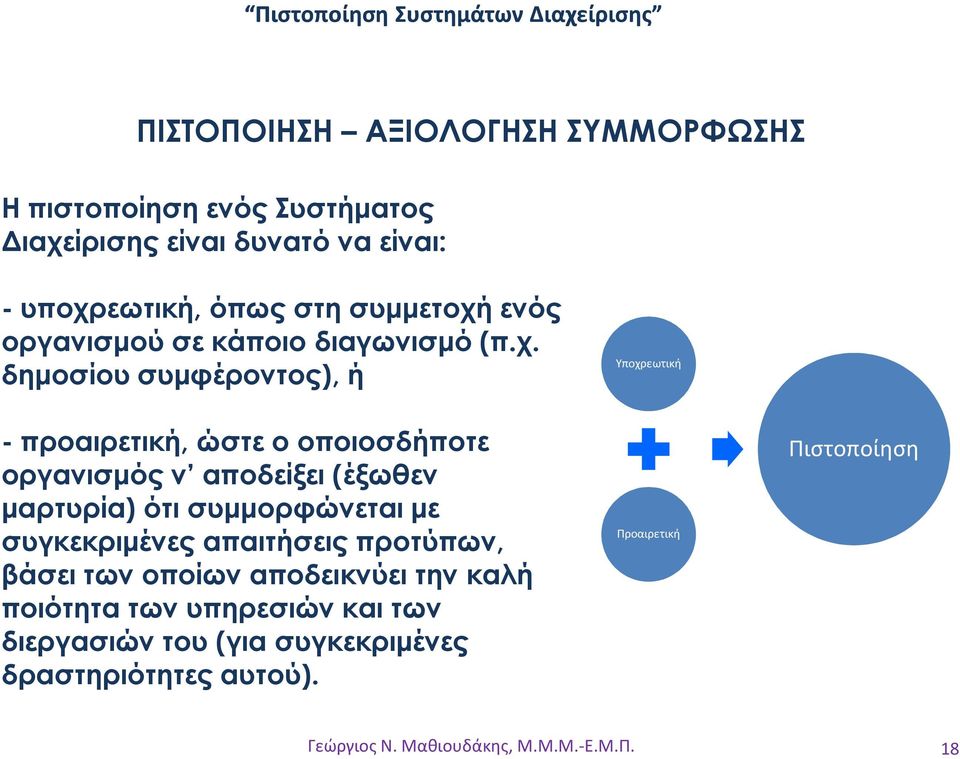 δηµοσίου συµφέροντος), ή - προαιρετική, ώστε ο οποιοσδήποτε οργανισµός ν αποδείξει (έξωθεν µαρτυρία) ότι