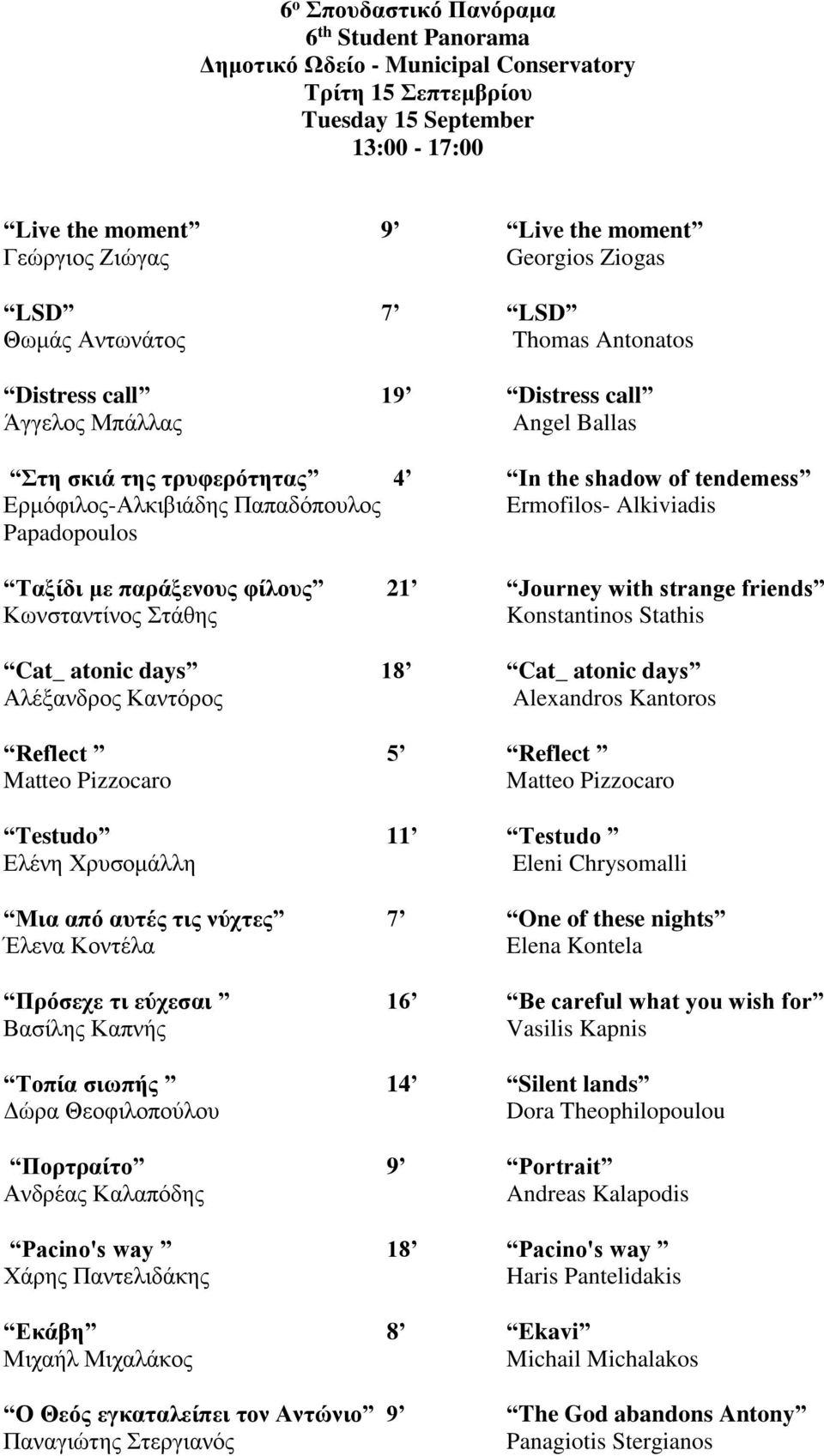 Ermofilos- Alkiviadis Papadopoulos Ταξίδι με παράξενους φίλους 21 Journey with strange friends Κωνσταντίνος Στάθης Konstantinos Stathis Cat_ atonic days 18 Cat_ atonic days Αλέξανδρος Καντόρος