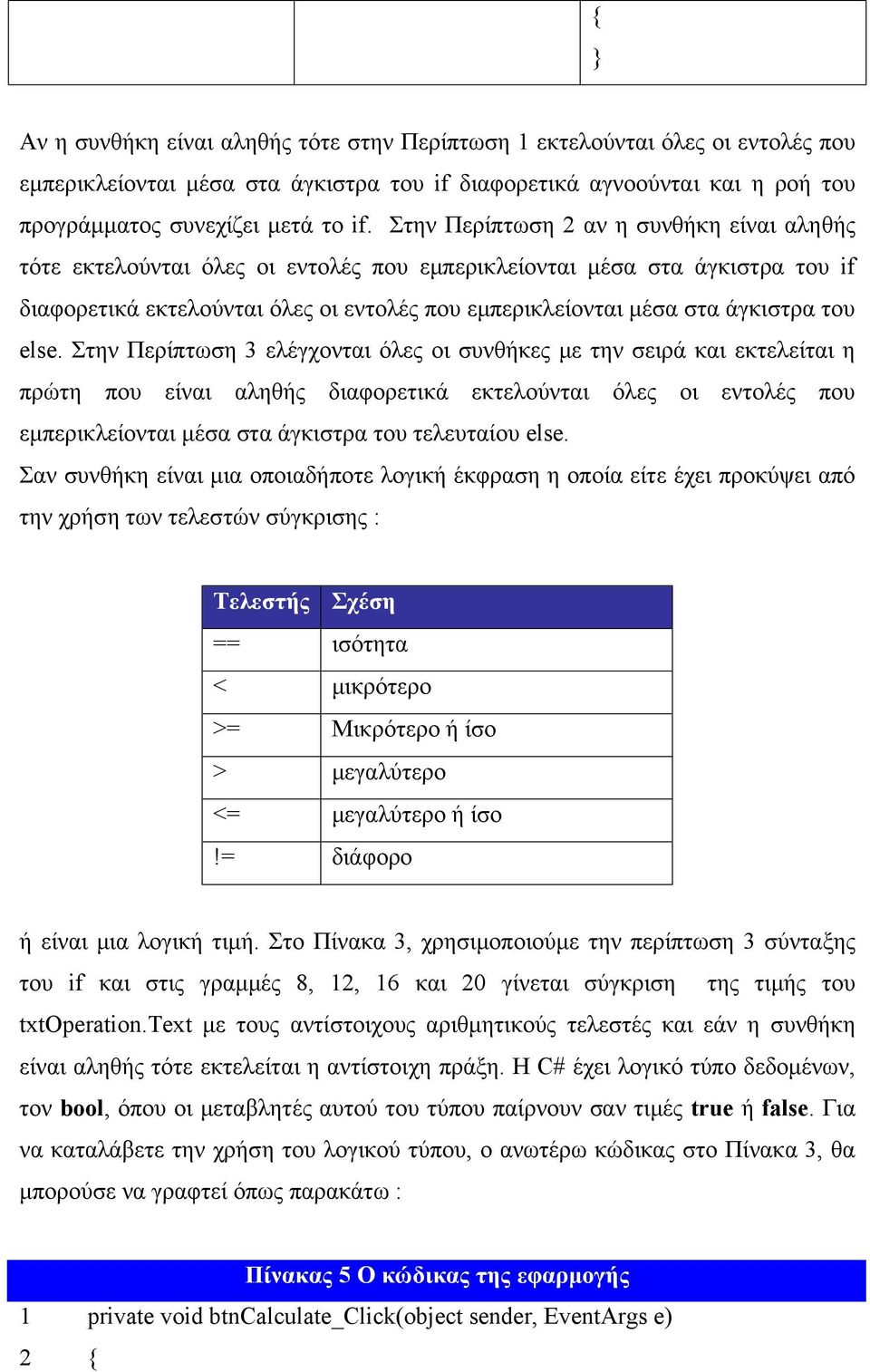 του else.