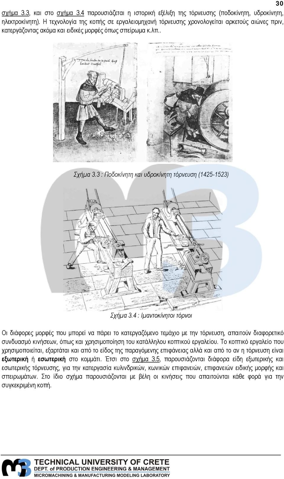 3 : Ποδοκίνητη και υδροκίνητη τόρνευση (1425-1523) Σχήμα 3.