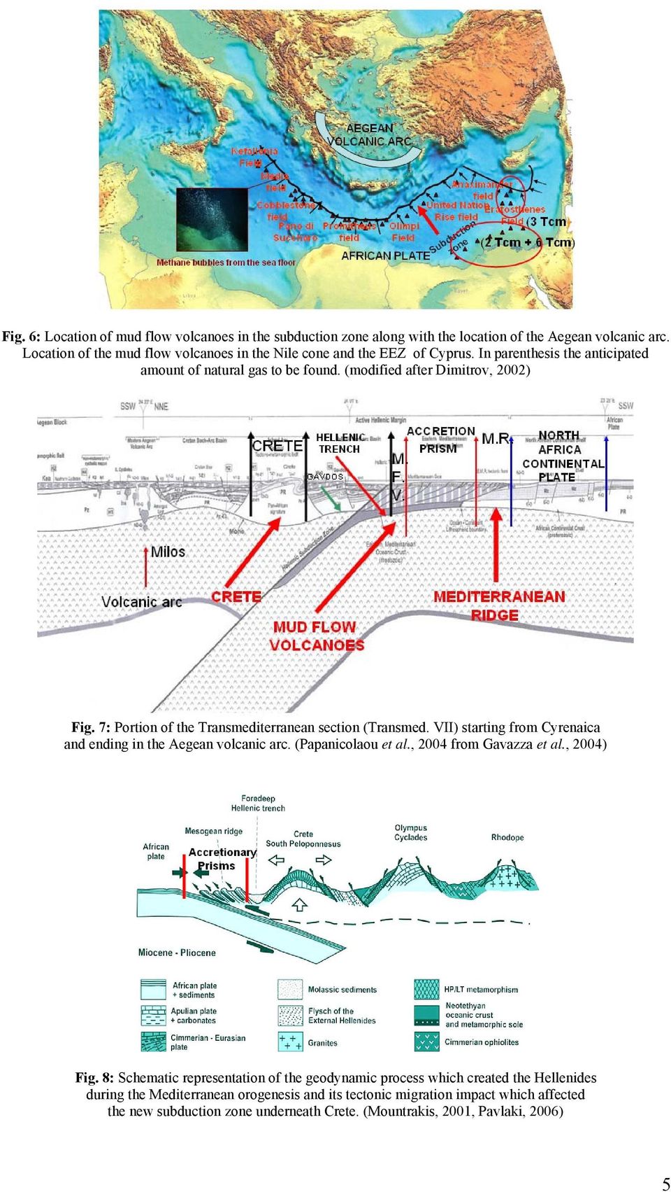7: Portion of the Transmediterranean section (Transmed. VII) starting from Cyrenaica and ending in the Aegean volcanic arc. (Papanicolaou et al., 2004 from Gavazza et al.