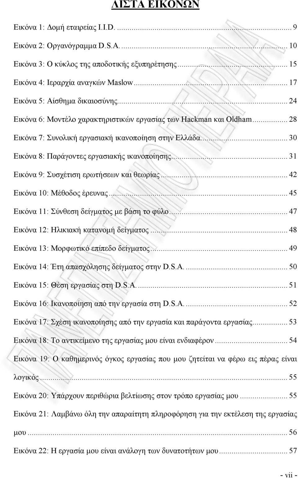 .. 30 Εικόνα 8: Παράγοντες εργασιακής ικανοποίησης... 31 Εικόνα 9: Συσχέτιση ερωτήσεων και θεωρίας... 42 Εικόνα 10: Μέθοδος έρευνας... 45 Εικόνα 11: Σύνθεση δείγματος με βάση το φύλο.