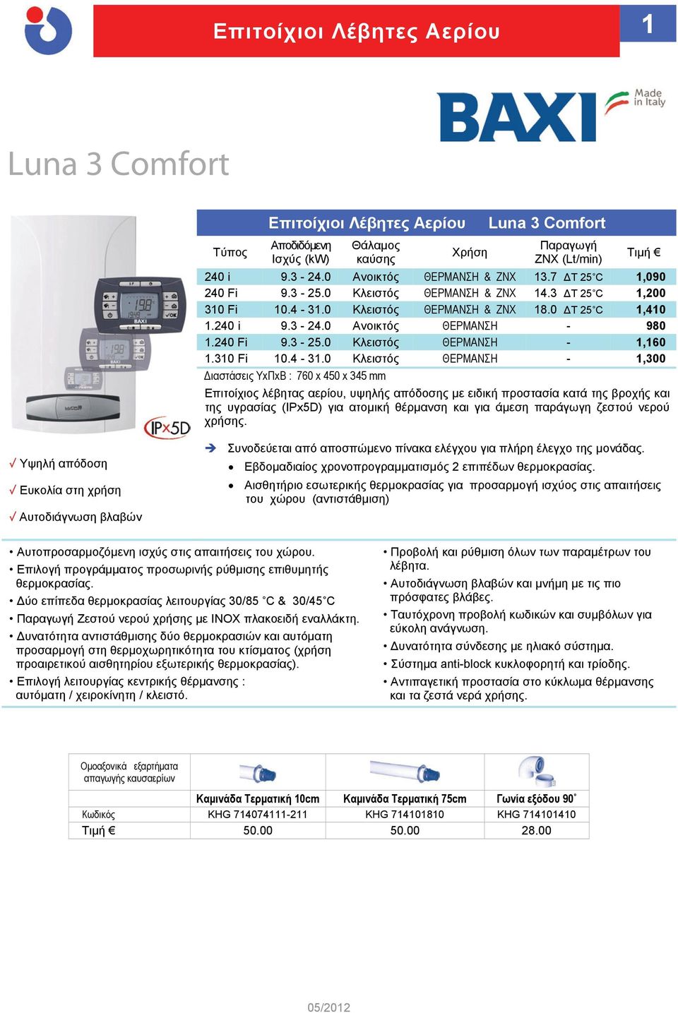 0 Κλειστός ΘΕΡΜΑΝΣΗ & ΖΝΧ 18.0 ΔΤ 25 C 1,410 1.240 i 9.3-24.0 Ανοικτός ΘΕΡΜΑΝΣΗ - 980 1.240 Fi 9.3-25.0 Κλειστός ΘΕΡΜΑΝΣΗ - 1,160 1.310 Fi 10.4-31.