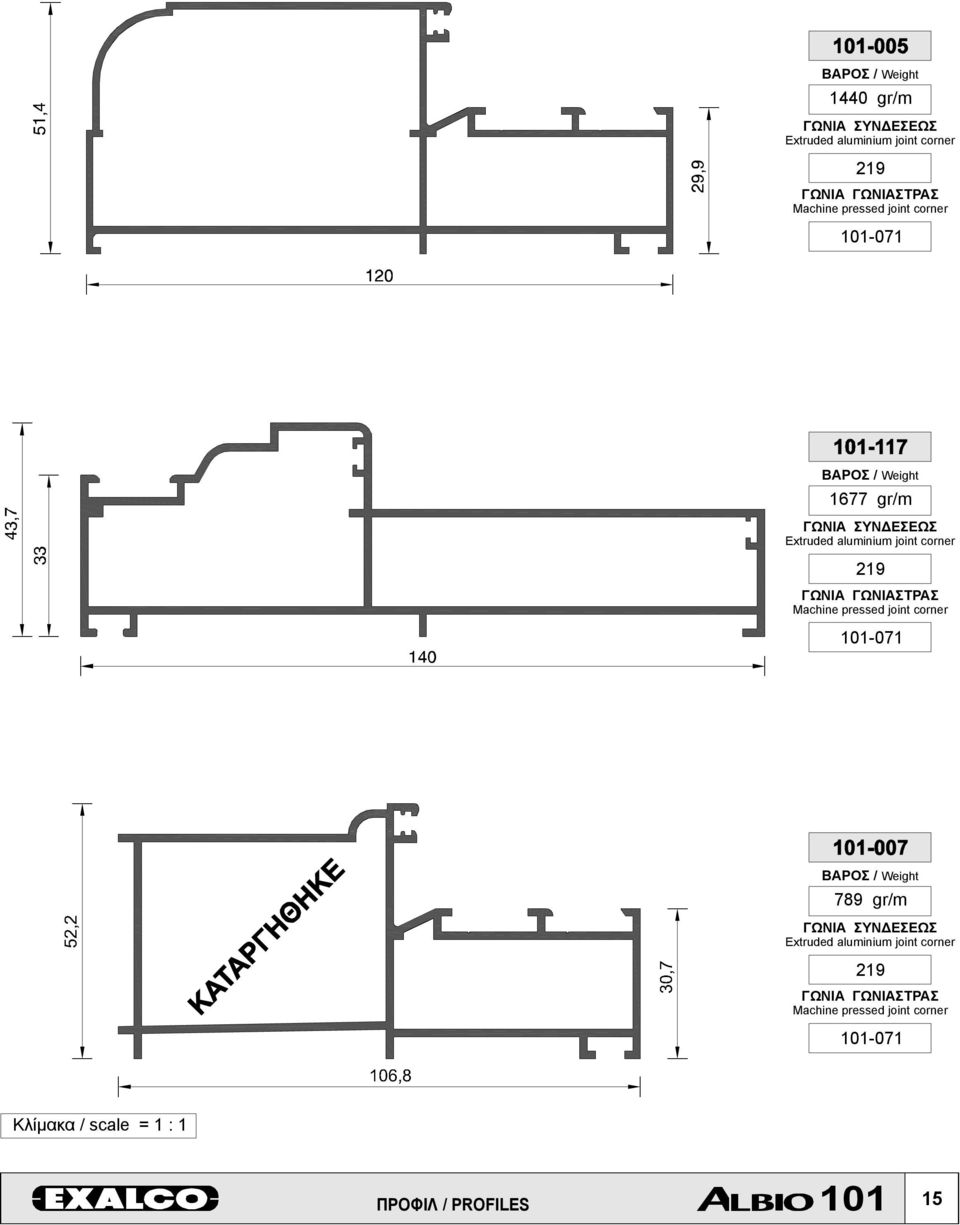 ΓΩΝΙΑ ΓΩΝΙΑΣΤΡΑΣ Machine pressed joint corner 101-071 789 gr/m ΓΩΝΙΑ ΣΥΝΔΕΣΕΩΣ Extruded
