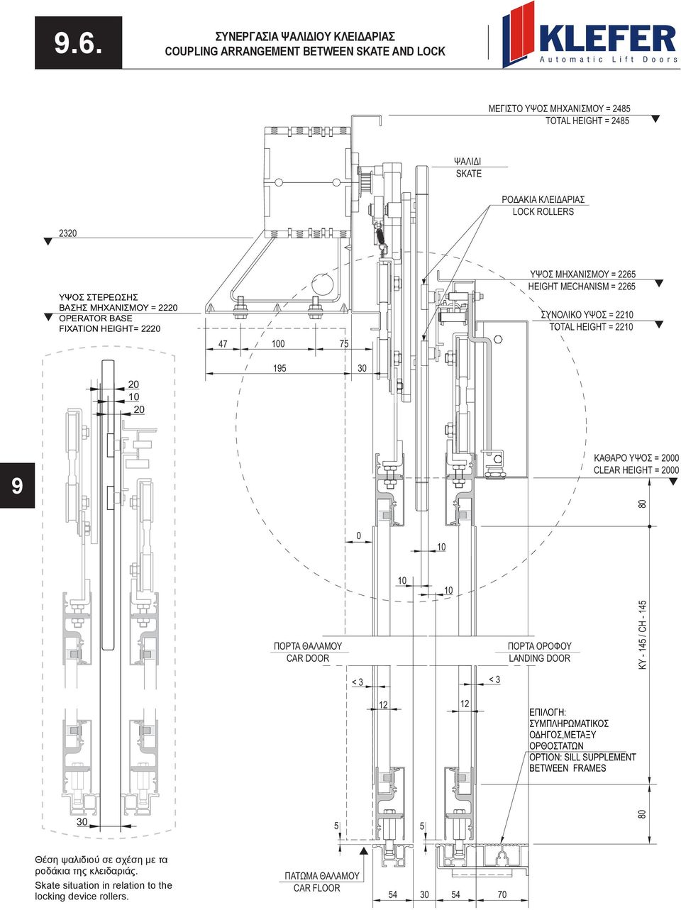 ΥΨΟΣ 2000 CLEAR HEIGHT 2000 80 0 10 10 10 ΠΟΡΤΑ ΘΑΛΑΜΟΥ CAR DOOR ΠΟΡΤΑ ΟΡΟΦΟΥ LANDING DOOR ΚΥ - 14 / CH - 14 < 3 < 3 12 12 ΕΠΙΛΟΓΗ: ΣΥΜΠΛΗΡΩΜΑΤΙΚΟΣ ΟΔΗΓΟΣ,ΜΕΤΑΞΥ ΟΡΘΟΣΤΑΤΩΝ