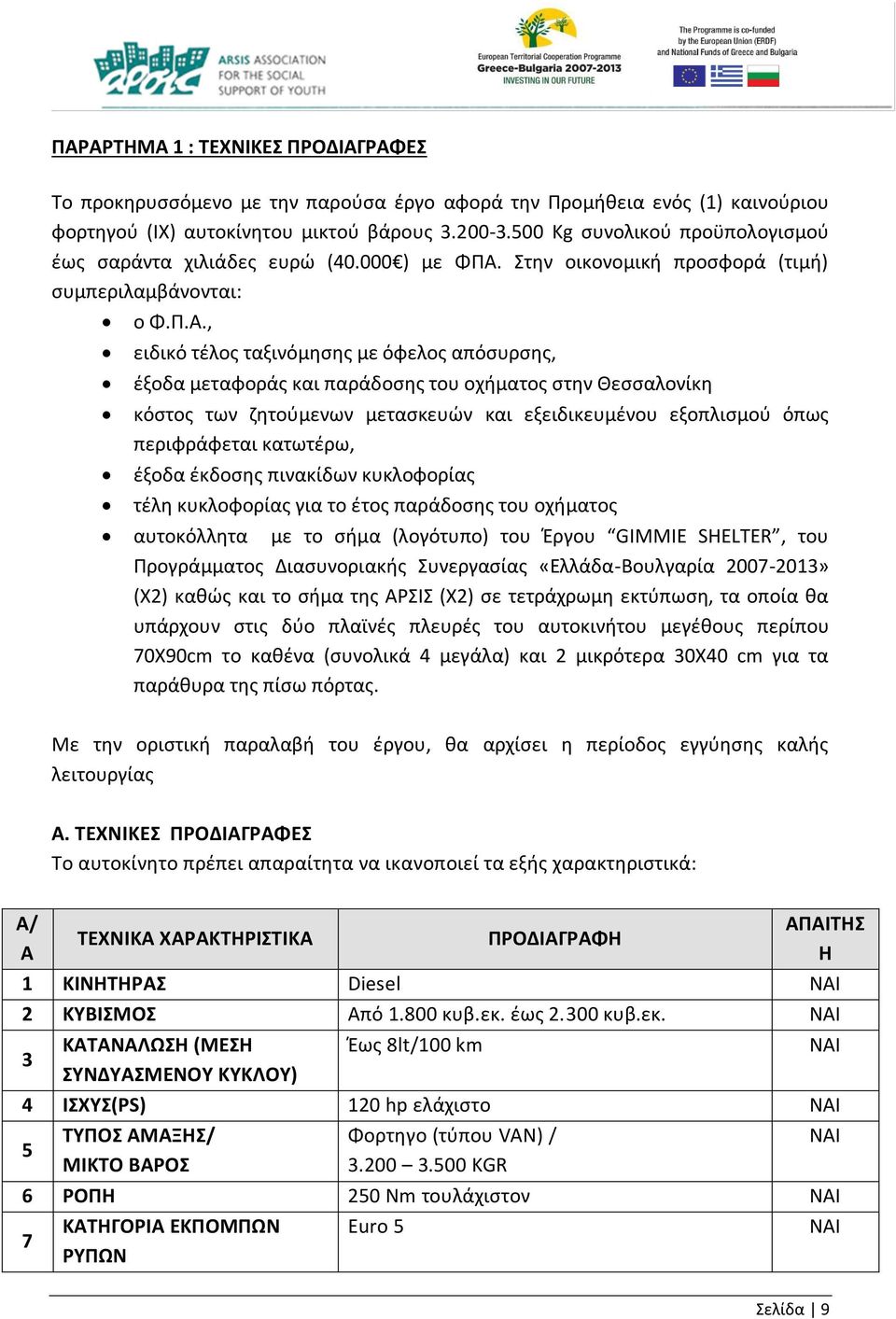 Στην οικονομική προσφορά (τιμή) συμπεριλαμβάνονται: ο Φ.Π.Α.