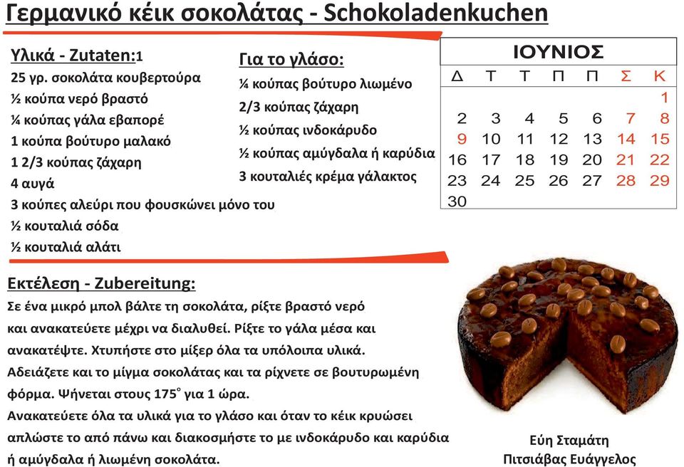 βούτυρο λιωμένο 2/3 κούπας ζάχαρη ½ κούπας ινδοκάρυδο ½ κούπας αμύγδαλα ή καρύδια 3 κουταλιές κρέμα γάλακτος ΙΟΥΝΙΟΣ 1 2 3 4 5 6 7 8 9 10 11 12 13 14 15 16 17 18 19 20 21 22 23 24 25 26 27 28 29 30