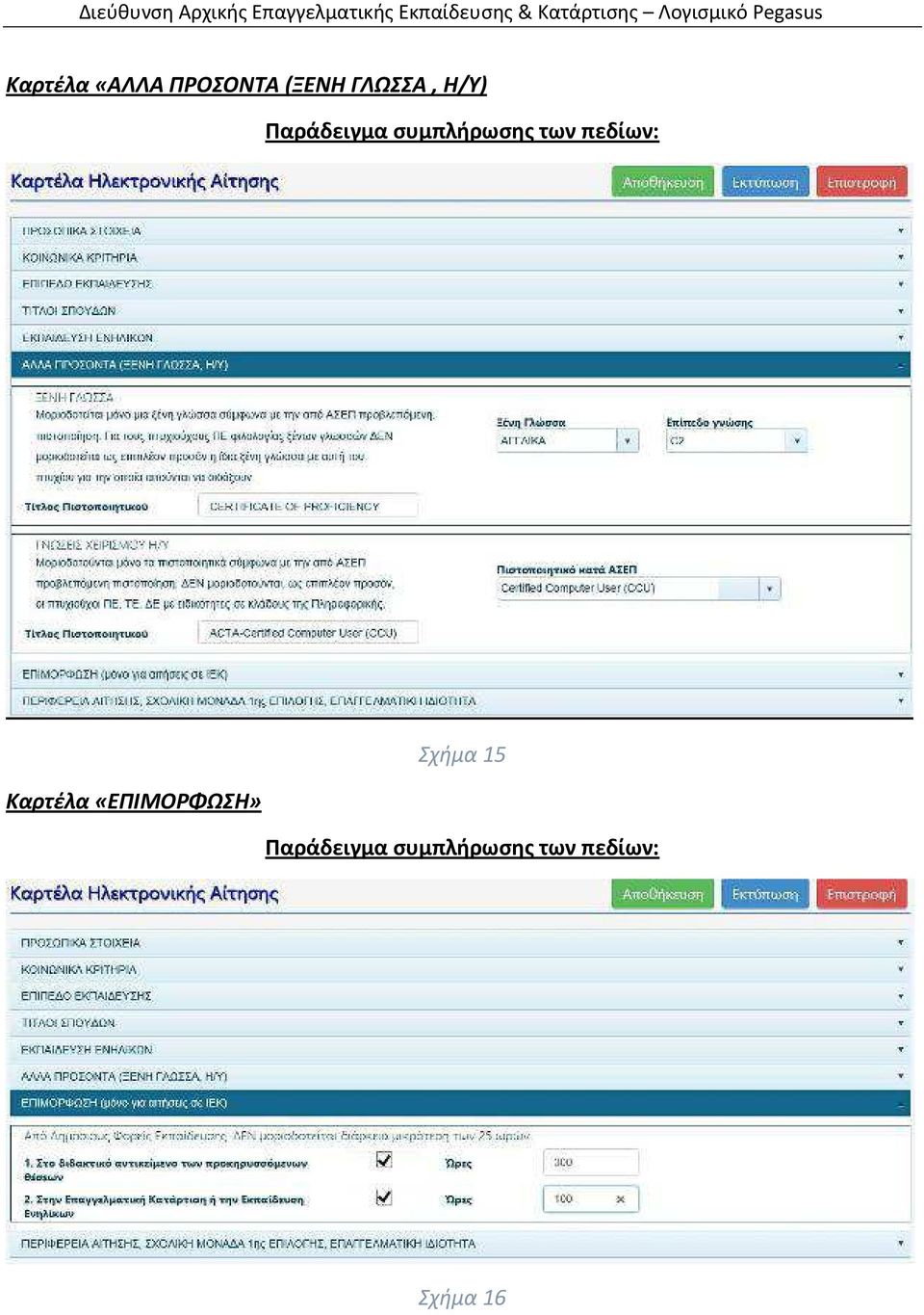 πεδίων: Καρτέλα «ΕΠΙΜΟΡΦΩΣΗ» Σχήμα 15