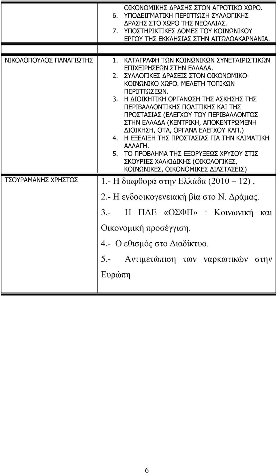 Η ΔΙΟΙΚΗΤΙΚΗ ΟΡΓΑΝΩΣΗ ΤΗΣ ΑΣΚΗΣΗΣ ΤΗΣ ΠΕΡΙΒΑΛΛΟΝΤΙΚΗΣ ΠΟΛΙΤΙΚΗΣ ΚΑΙ ΤΗΣ ΠΡΟΣΤΑΣΙΑΣ (ΕΛΕΓΧΟΥ ΤΟΥ ΠΕΡΙΒΑΛΛΟΝΤΟΣ ΣΤΗΝ ΕΛΛΑΔΑ (ΚΕΝΤΡΙΚΗ, ΑΠΟΚΕΝΤΡΩΜΕΝΗ ΔΙΟΙΚΗΣΗ, ΟΤΑ, ΟΡΓΑΝΑ ΕΛΕΓΧΟΥ ΚΛΠ.) 4.