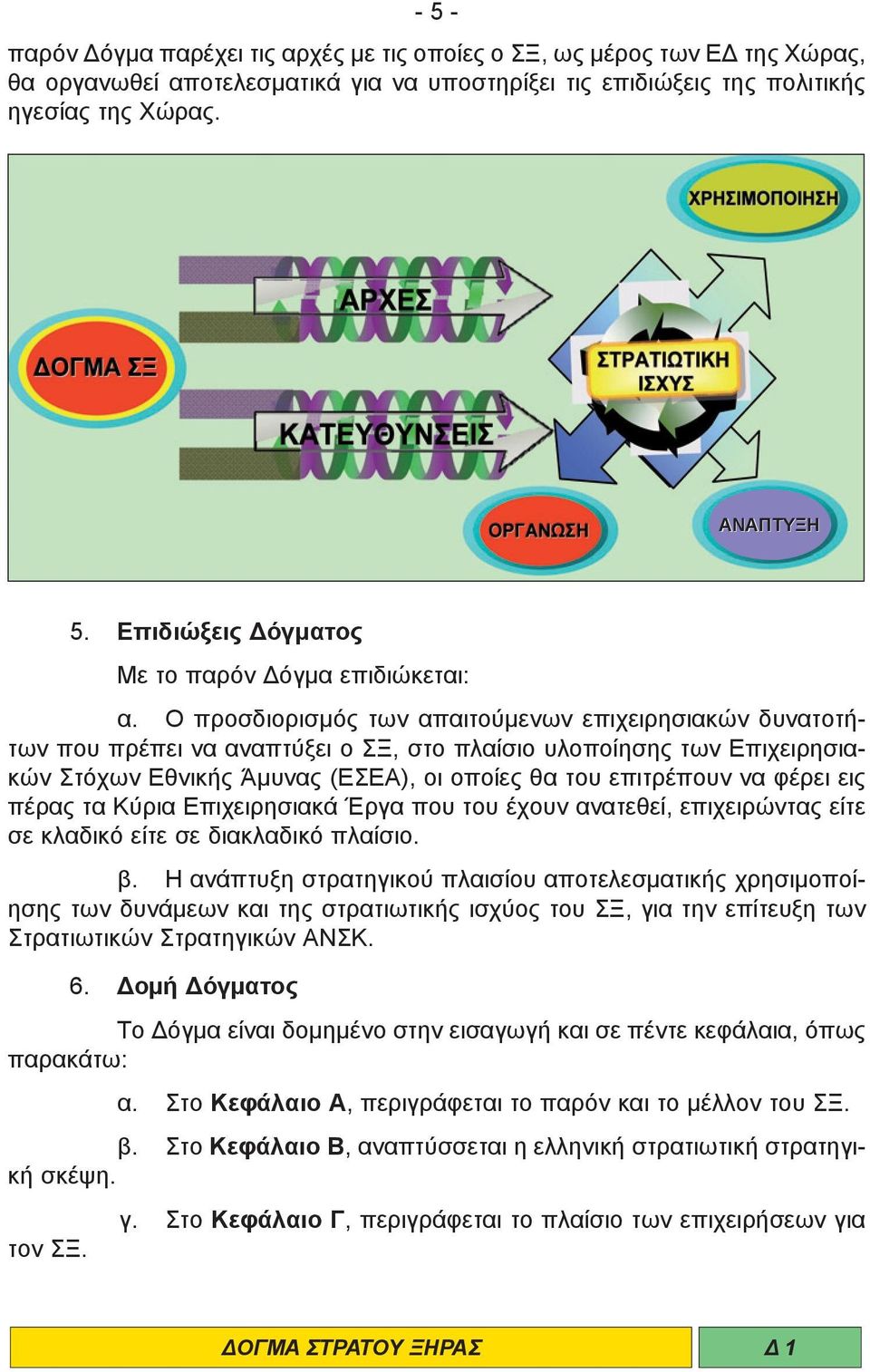Ο προσδιορισμός των απαιτούμενων επιχειρησιακών δυνατοτήτων που πρέπει να αναπτύξει ο ΣΞ, στο πλαίσιο υλοποίησης των Επιχειρησιακών Στόχων Εθνικής Άμυνας (ΕΣΕΑ), οι οποίες θα του επιτρέπουν να φέρει