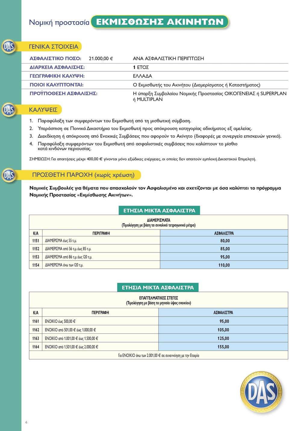 Υπεράσπιση σε Ποινικά ικαστήρια του Εκµισθωτή προς απόκρουση κατηγορίας αδικήµατος εξ αµελείας. 3.