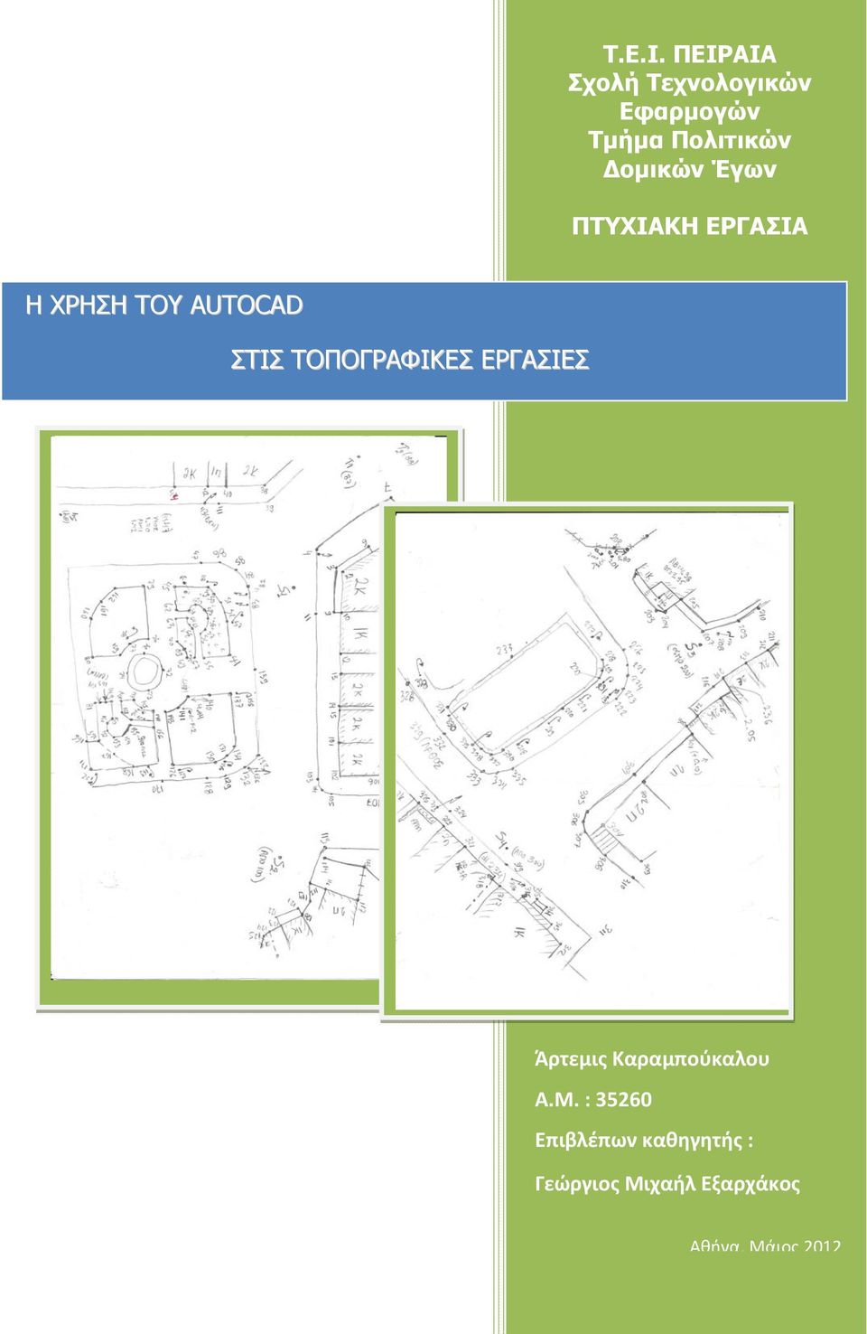 Δομικών Έγων ΠΤΥΧΙΑΚΗ ΕΡΓΑΣΙΑ Η ΧΡΗΣΗ ΤΟΥ AUTOCAD ΣΤΙΣ