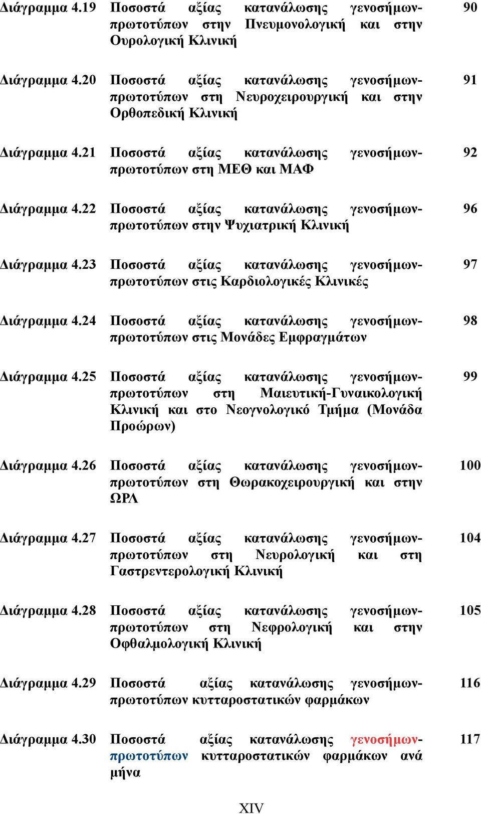 28 Ποσοστά αξίας κατανάλωσης γενοσήμωνπρωτοτύπων στη Νευροχειρουργική και στην Ορθοπεδική Κλινική Ποσοστά αξίας κατανάλωσης γενοσήμωνπρωτοτύπων στη ΜΕΘ και ΜΑΦ Ποσοστά αξίας κατανάλωσης