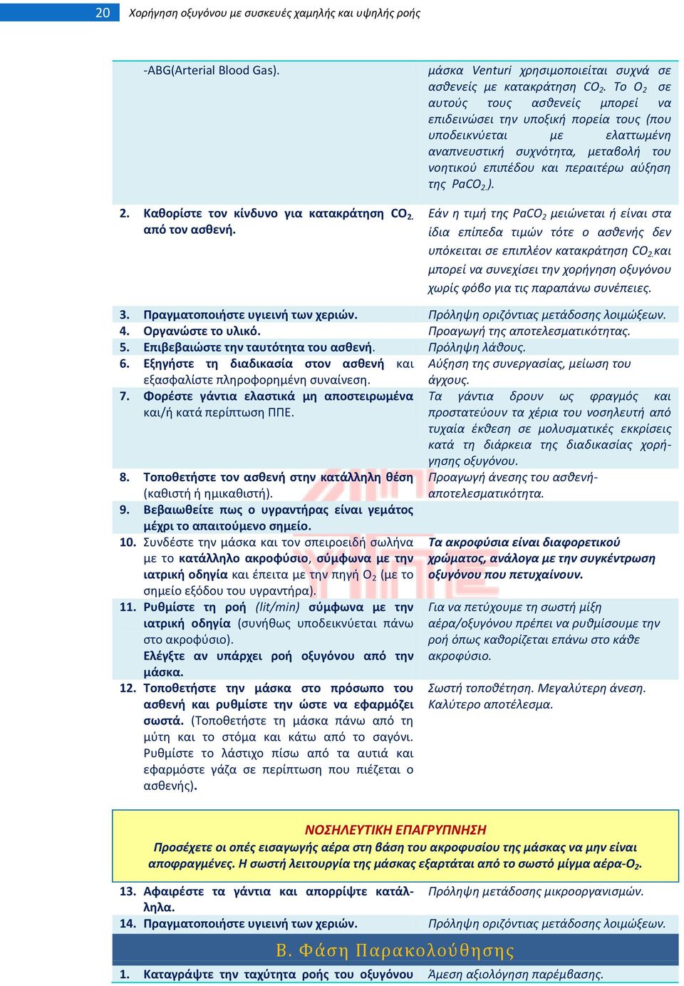 Το O 2 ςε αυτοφσ τουσ αςκενείσ μπορεί να επιδεινϊςει τθν υποξικι πορεία τουσ (που υποδεικνφεται με ελαττωμζνθ αναπνευςτικι ςυχνότθτα, μεταβολι του νοθτικοφ επιπζδου και περαιτζρω αφξθςθ τθσ PaCO 2. ).