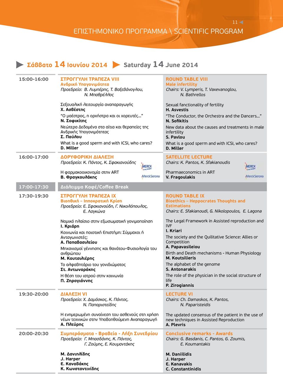 Παύλου What is a good sperm and with ICSI, who cares? D. Miller 16:00-17:00 ΔΟΡΥΦΟΡΙΚH ΔΙΑΛΕΞΗ Προεδρείο: Κ. Πάντος, Κ. Σφακιανούδης Η φαρμακοοικονομία στην ART Β.