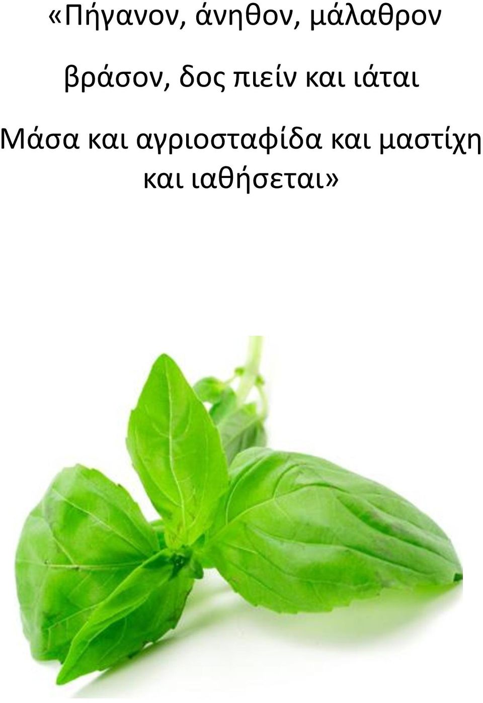 πιείν και ιάται Μάσα και