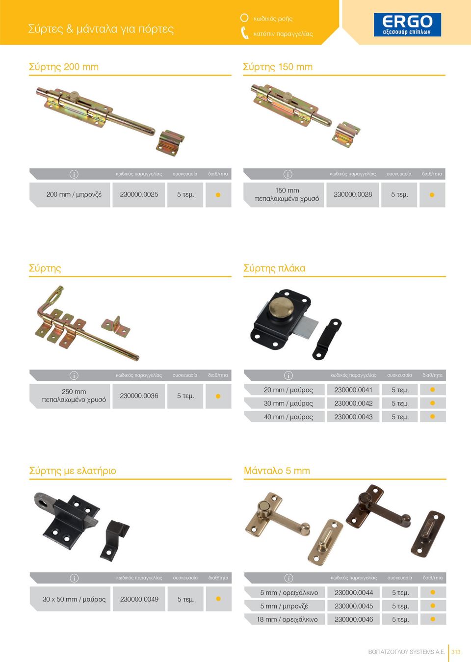 0036 20 mm / μαύρος 230000.0041 30 mm / μαύρος 230000.0042 40 mm / μαύρος 230000.