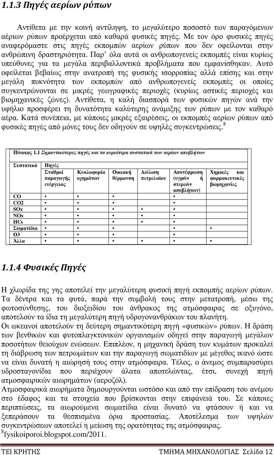 Παρ όλα αυτά οι ανθρωπογενείς εκποµπές είναι κυρίως υπεύθυνες για τα µεγάλα περιβαλλοντικά προβλήµατα που εµφανίσθηκαν.