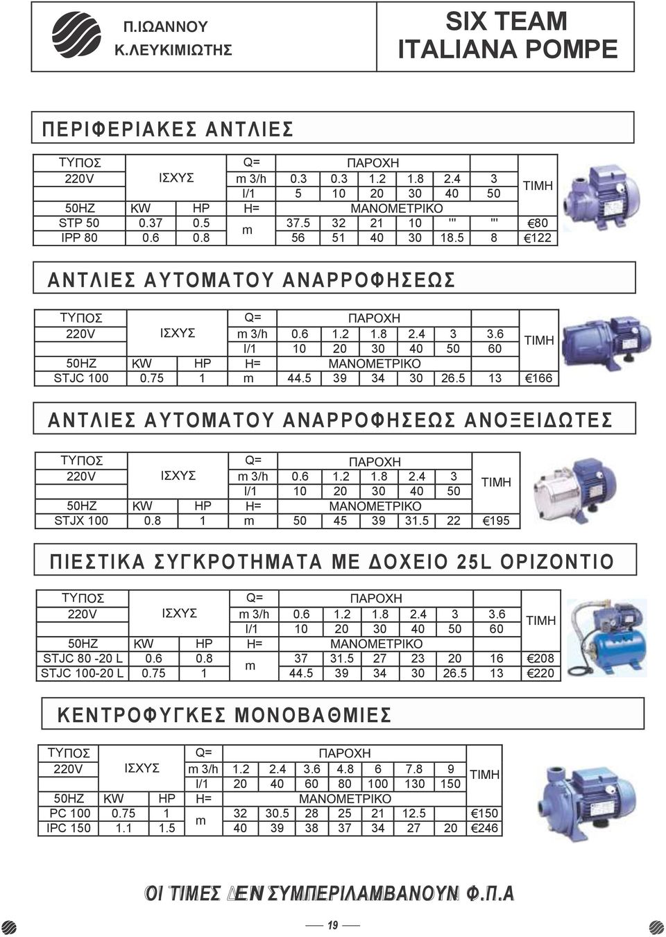 5 13 166 ΑΝΣΛΗΔ ΑΤΣΟΜΑΣΟ Τ ΑΝΑΡΡΟΦΖΔΧ ΑΝΟΞ ΔΗΓΧΣΔ TY Q= 220V m 3/h I/1 0.6 10 1.2 20 1.8 30 2.4 40 3 50 50HZ W HP = STJX 100 0.8 1 m 50 45 39 31.