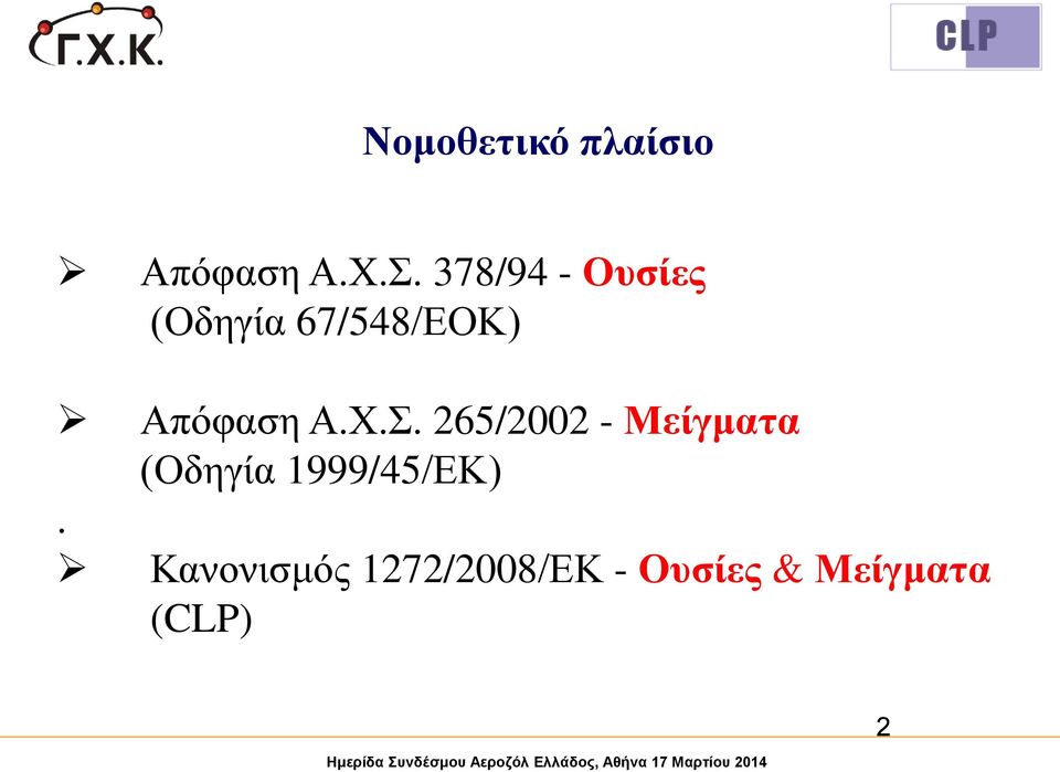 265/2002 - Μείγματα (Οδηγία 1999/45/ΕΚ).