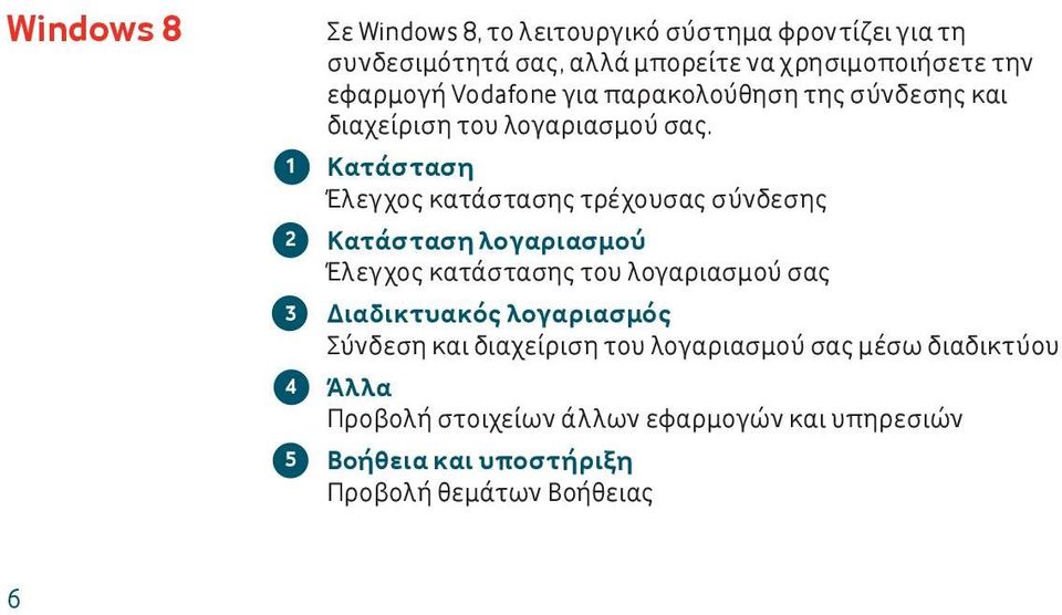 Κατάσταση Έλεγχος κατάστασης τρέχουσας σύνδεσης Κατάσταση λογαριασμού Έλεγχος κατάστασης του λογαριασμού σας Διαδικτυακός