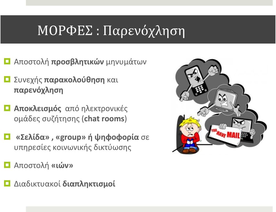 ομάδες συζήτησης (chat rooms) «Σελίδα», «group» ή ψηφοφορία σε