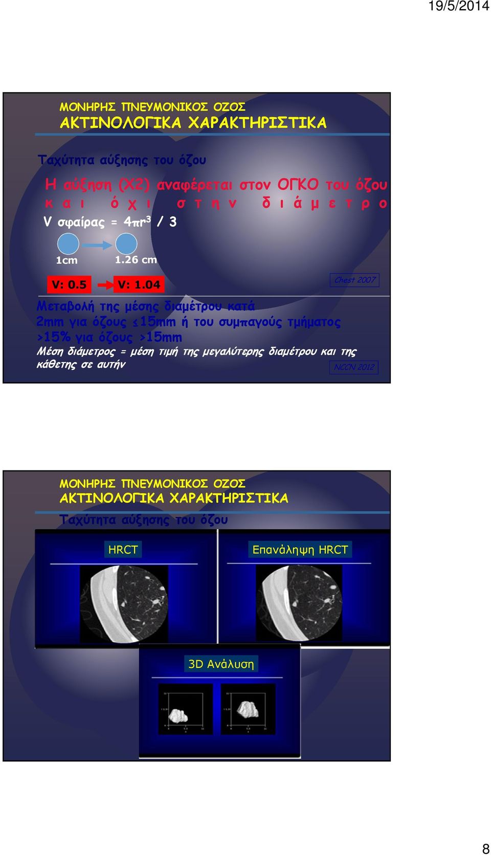 04 Chest 2007 Μεταβολή της µέσης διαµέτρου κατά 2mm για όζους 15mm ή του συµπαγούς τµήµατος >15% για