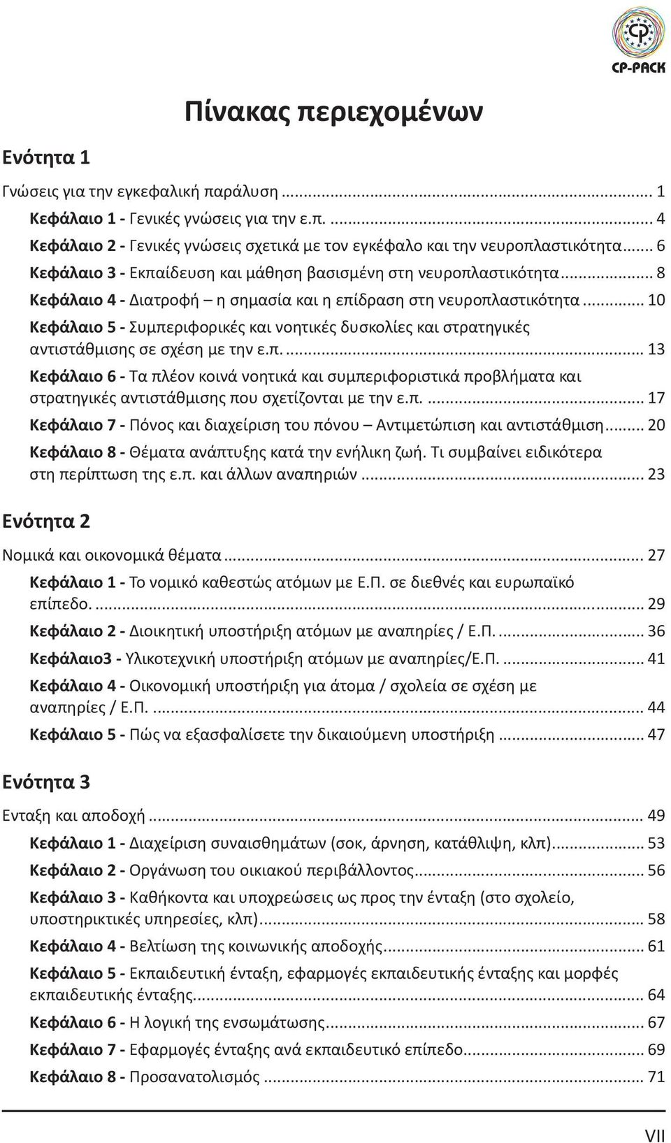 .. 10 Κεφάλαιο 5 - Συμπεριφορικές και νοητικές δυσκολίες και στρατηγικές αντιστάθμισης σε σχέση με την ε.π... 13 Κεφάλαιο 6 - Τα πλέον κοινά νοητικά και συμπεριφοριστικά προβλήματα και στρατηγικές αντιστάθμισης που σχετίζονται με την ε.