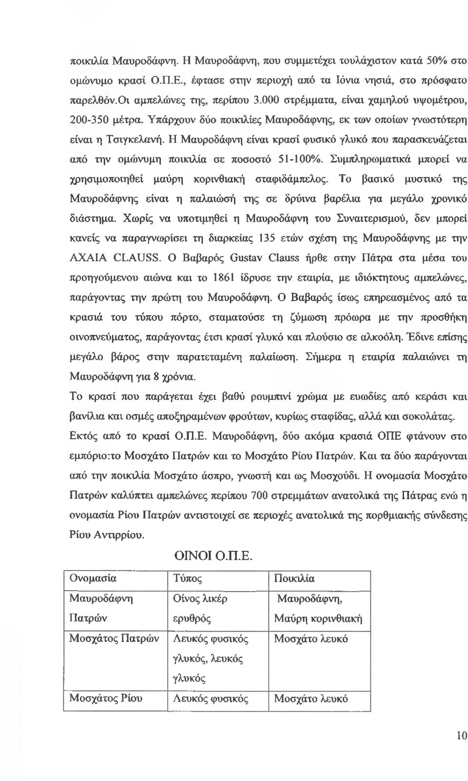 Η Μαυροδάφνη είναι κρασί φυσικό γλυκό που παρασκευάζεται από την ομώνυμη ποικιλία σε ποσοστό 51-100%. Συμπληρωματικά μπορεί να χρησιμοποιηθεί μαύρη κορινθιακή σταφιδάμπελος.