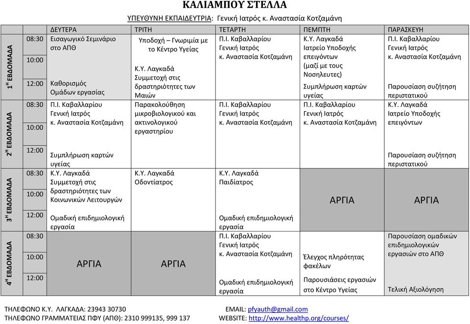 Σεμινάριο Υποδοχή Γνωριμία με