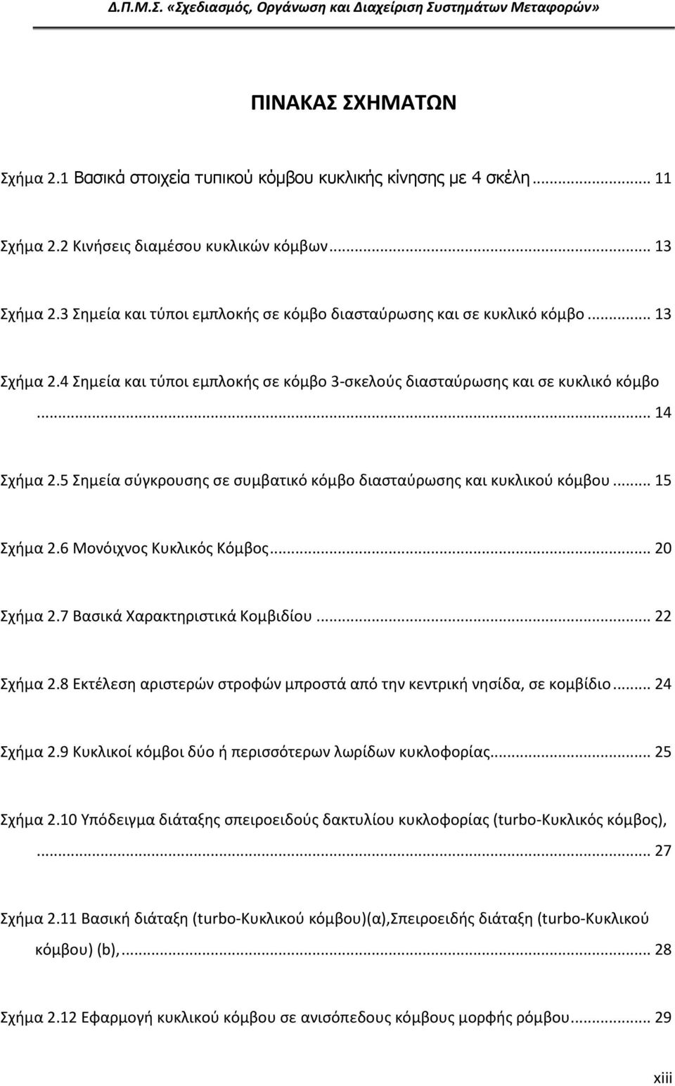 5 Σημεία σύγκρουσης σε συμβατικό κόμβο διασταύρωσης και κυκλικού κόμβου... 15 Σχήμα 2.6 Μονόιχνος Κυκλικός Κόμβος... 20 Σχήμα 2.7 Βασικά Χαρακτηριστικά Κομβιδίου... 22 Σχήμα 2.