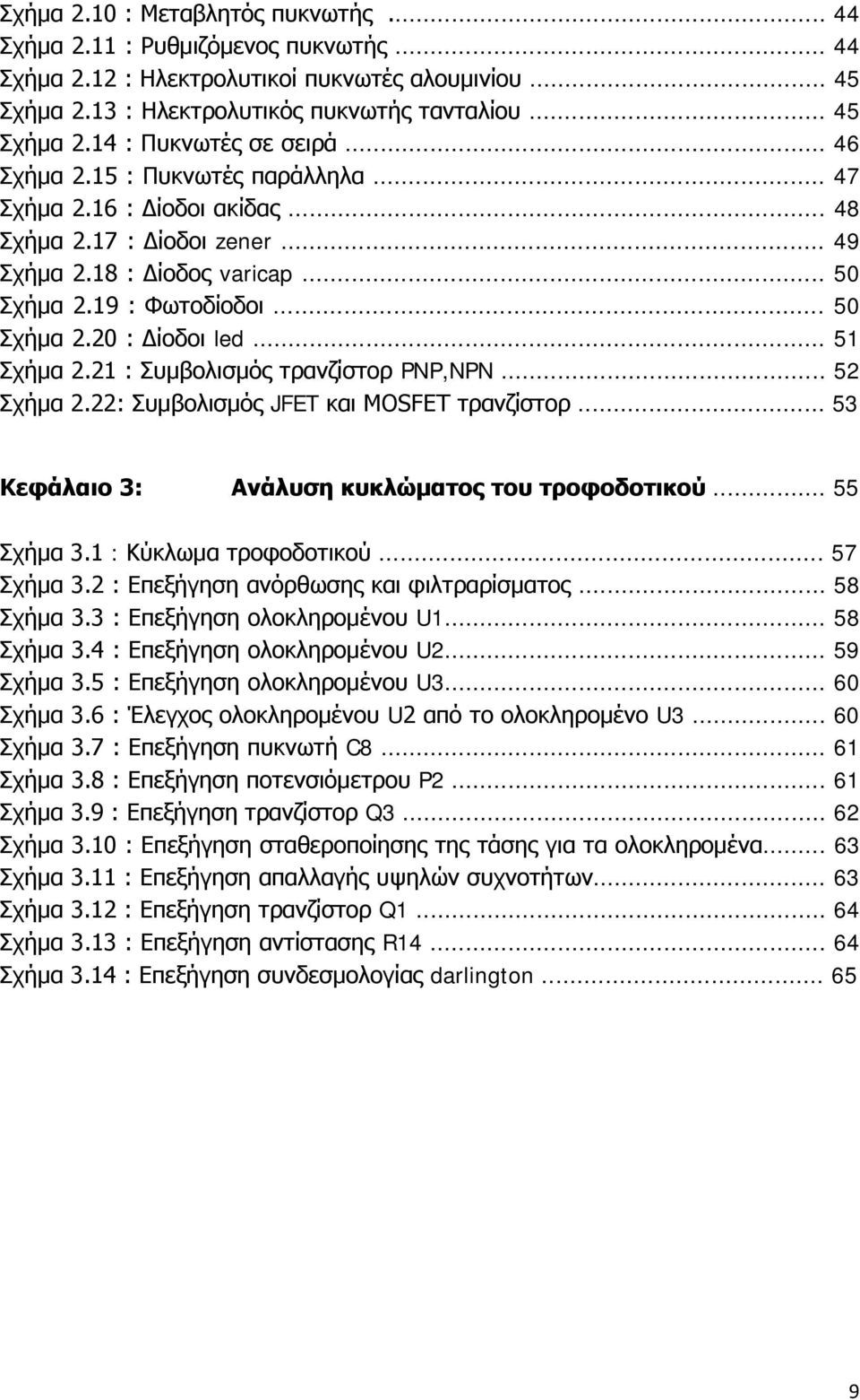 .. 51 Σχήμα 2.21 : Συμβολισμός τρανζίστορ PNP,NPN... 52 Σχήμα 2.22: Συμβολισμός JFET και MOSFET τρανζίστορ... 53 Κεφάλαιο 3: Ανάλυση κυκλώματος του τροφοδοτικού... 55 Σχήμα 3.1 : Κύκλωμα τροφοδοτικού.