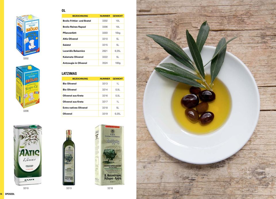 in Olivenöl 3524 100g latzimas Bio Olivenöl 3213 1L Bio Olivenöl 3214 0,5L Olivenöl aus Kreta 3216 0,5L