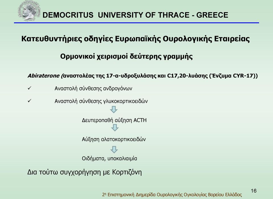 CYR-17)) Αναστολή σύνθεσης ανδρογόνων Αναστολή σύνθεσης γλυκοκορτικοειδών Δευτεροπαθή
