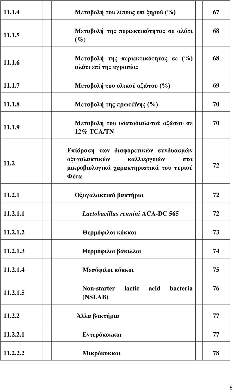 2 Επίδραση των διαφορετικών συνδυασμών οξυγαλακτικών καλλιεργειών στα μικροβιολογικά χαρακτηριστικά του τυριού Φέτα 72 11.2.1 Οξυγαλακτικά βακτήρια 72 11.2.1.1 Lactobacillus rennini ACA-DC 565 72 11.