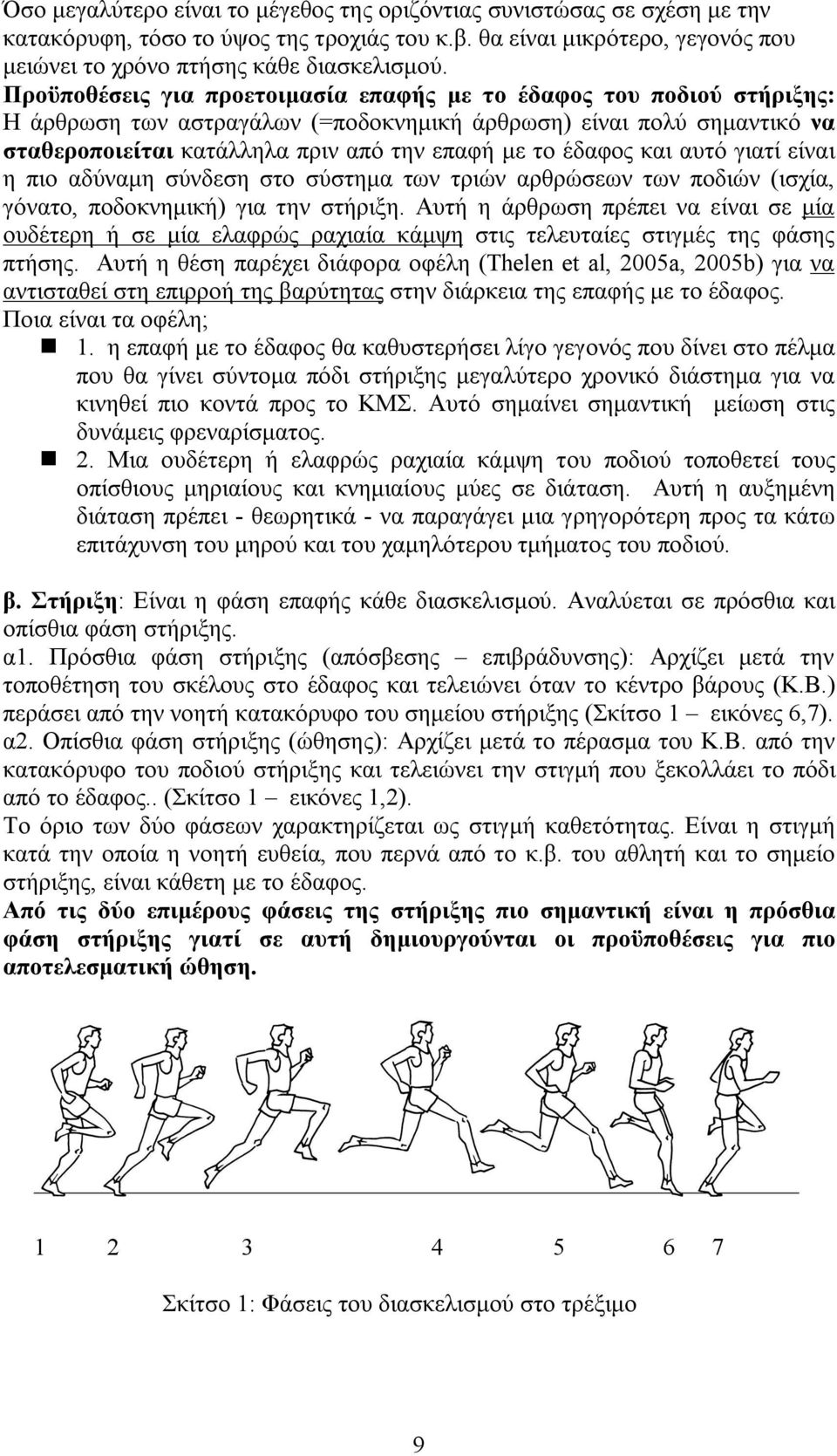 έδαφος και αυτό γιατί είναι η πιο αδύναμη σύνδεση στο σύστημα των τριών αρθρώσεων των ποδιών (ισχία, γόνατο, ποδοκνημική) για την στήριξη.