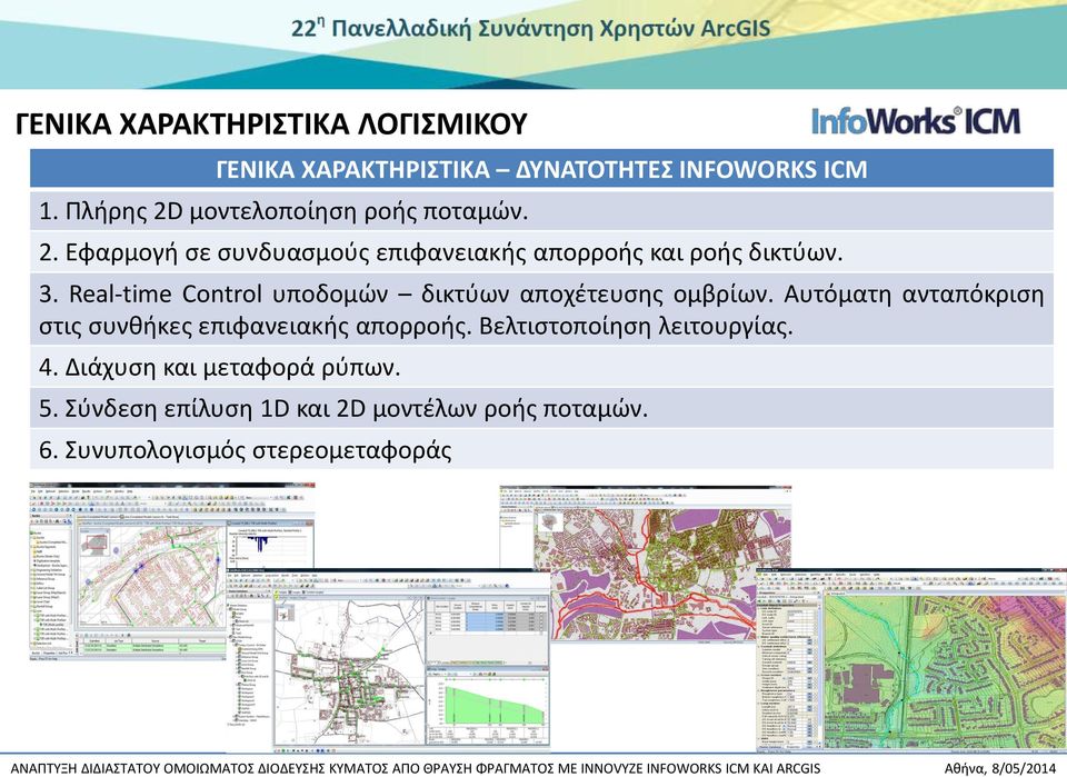 Eφαρμογή σε συνδυασμούς επιφανειακής απορροής και ροής δικτύων. 3.