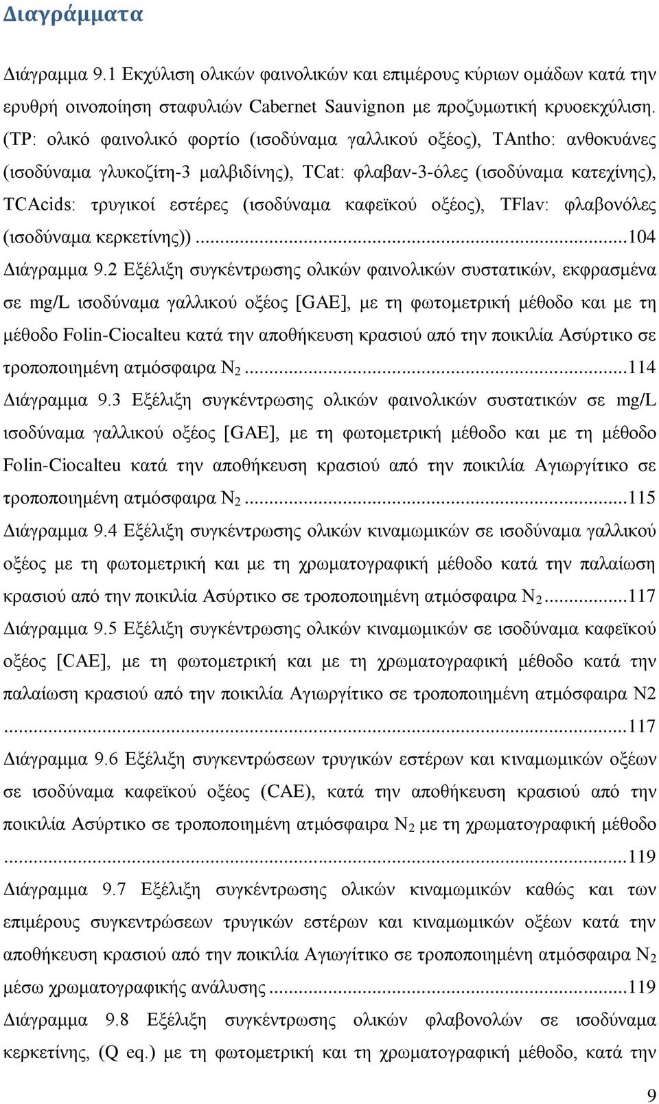 οξέος), TFlav: φλαβονόλες (ισοδύναμα κερκετίνης))...104 Διάγραμμα 9.