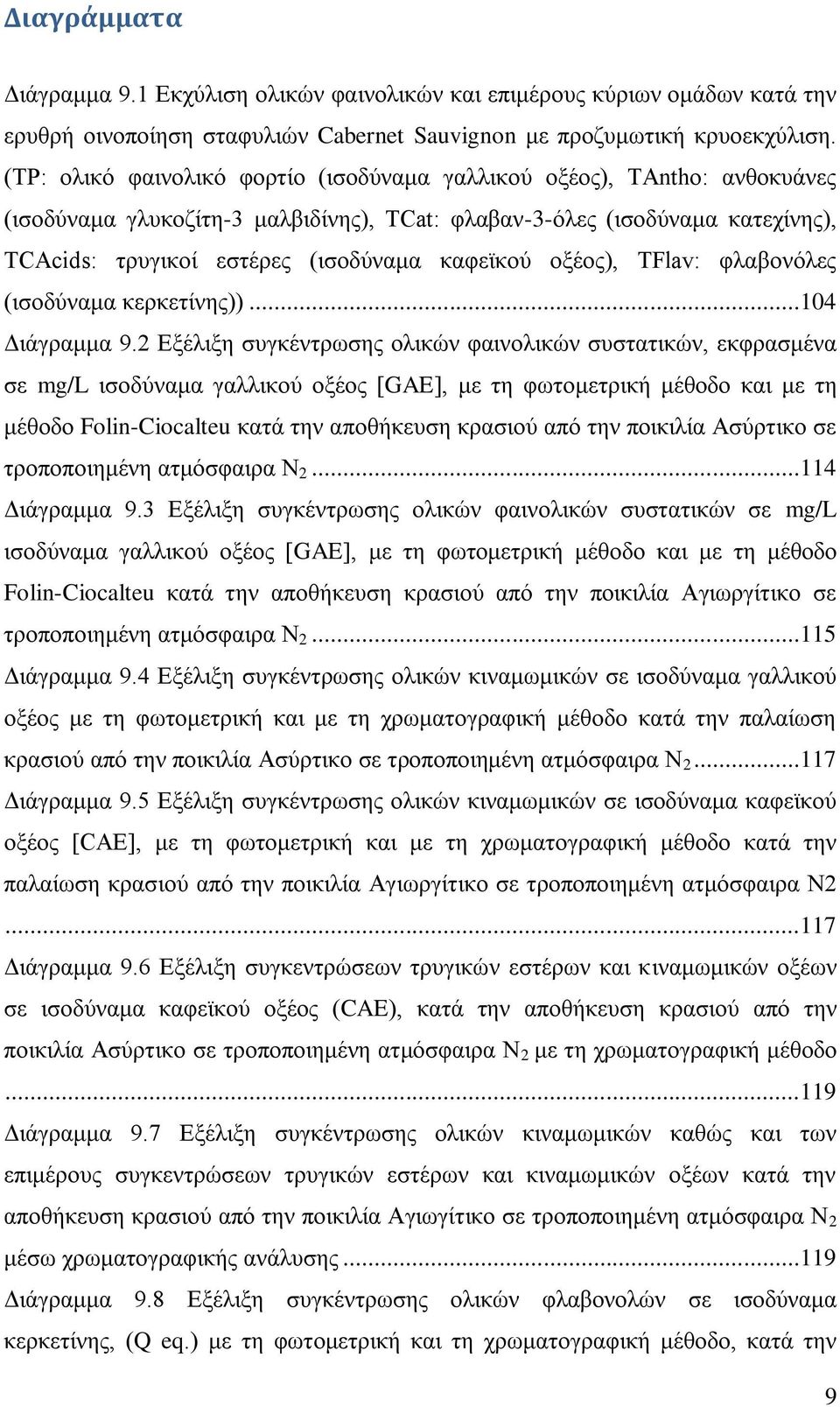 οξέος), TFlav: φλαβονόλες (ισοδύναμα κερκετίνης))...104 Διάγραμμα 9.