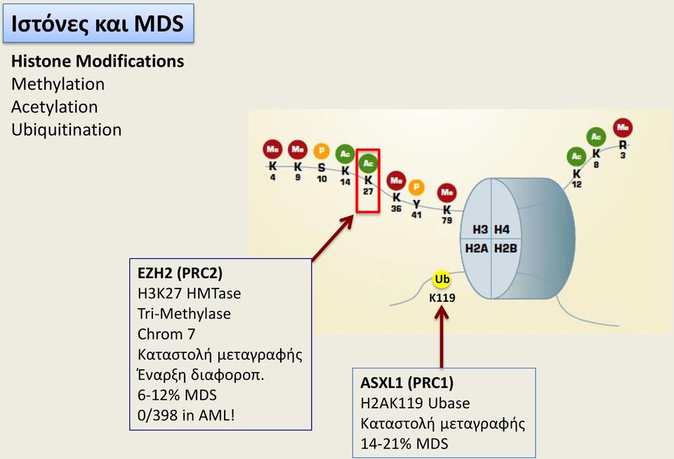 Καταστολή μεταγραφής Έναρξη διαφοροπ. 6-12% MDS 0/398 in AML!