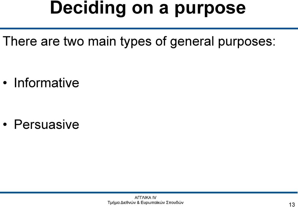 types of general