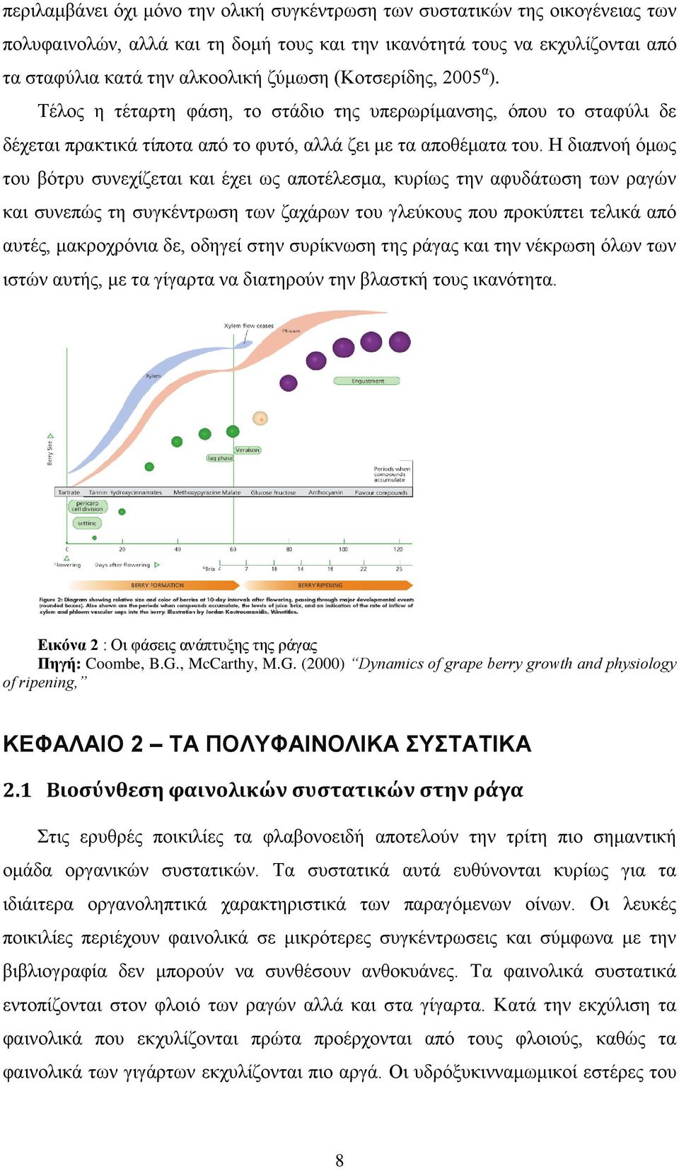 Η διαπνοή όμως του βότρυ συνεχίζεται και έχει ως αποτέλεσμα, κυρίως την αφυδάτωση των ραγών και συνεπώς τη συγκέντρωση των ζαχάρων του γλεύκους που προκύπτει τελικά από αυτές, μακροχρόνια δε, οδηγεί