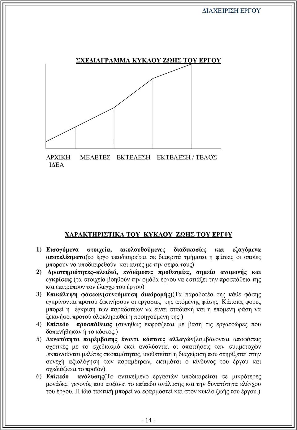 εγκρίσεις (τα στοιχεία βοηθούν την ομάδα έργου να εστιάζει την προσπάθεια της και επιτρέπουν τον έλεγχο του έργου) 3) Επικάλυψη φάσεων(συντόμευση διαδρομής)(τα παραδοτέα της κάθε φάσης εγκρίνονται
