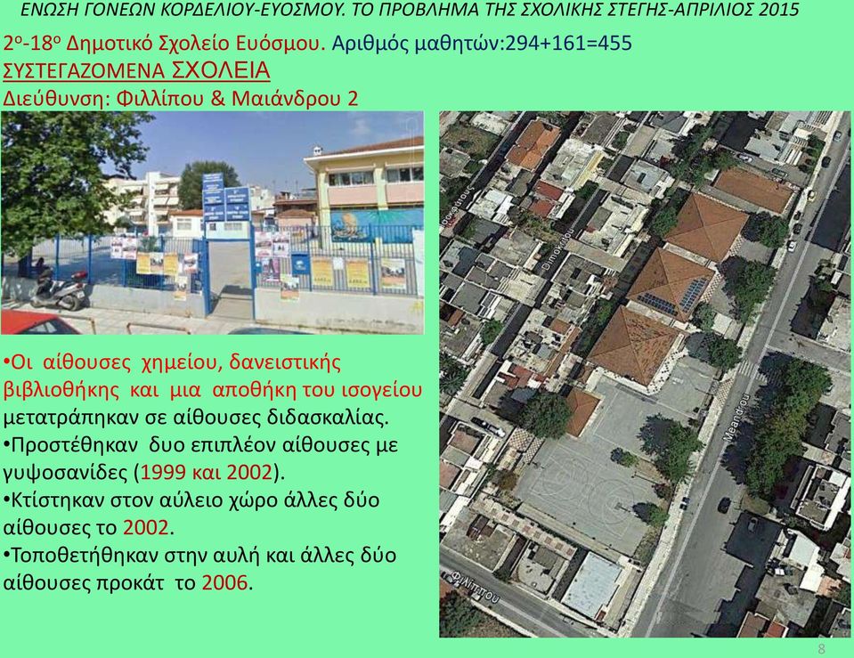 δανειστικής βιβλιοθήκης και μια αποθήκη του ισογείου μετατράπηκαν σε αίθουσες διδασκαλίας.